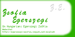zsofia egerszegi business card